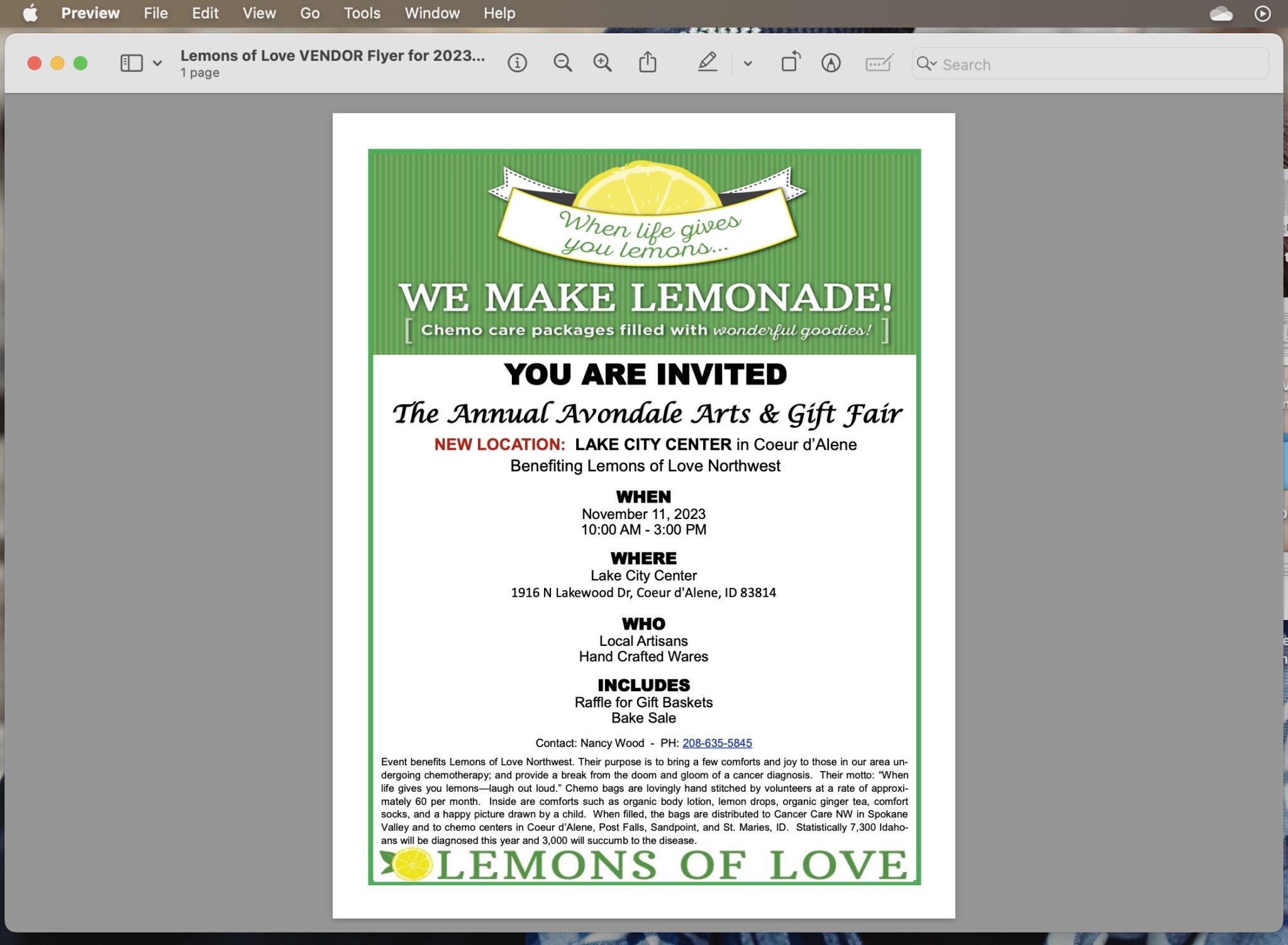 Lemons of Love Chemo Care Package Tote - Lemons Of Love